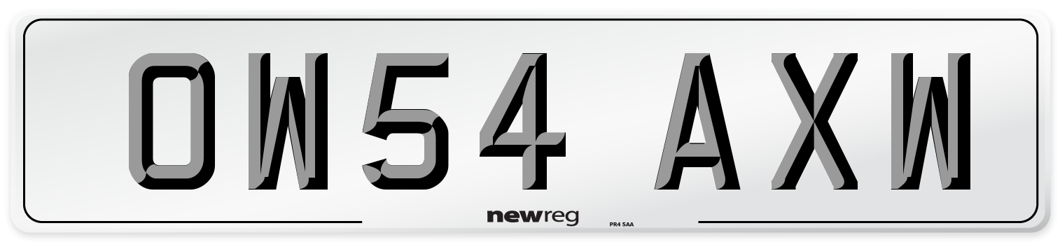 OW54 AXW Number Plate from New Reg